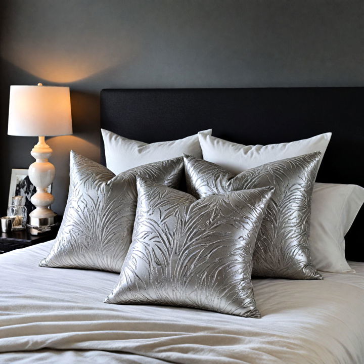 elegant silver decorative pillows