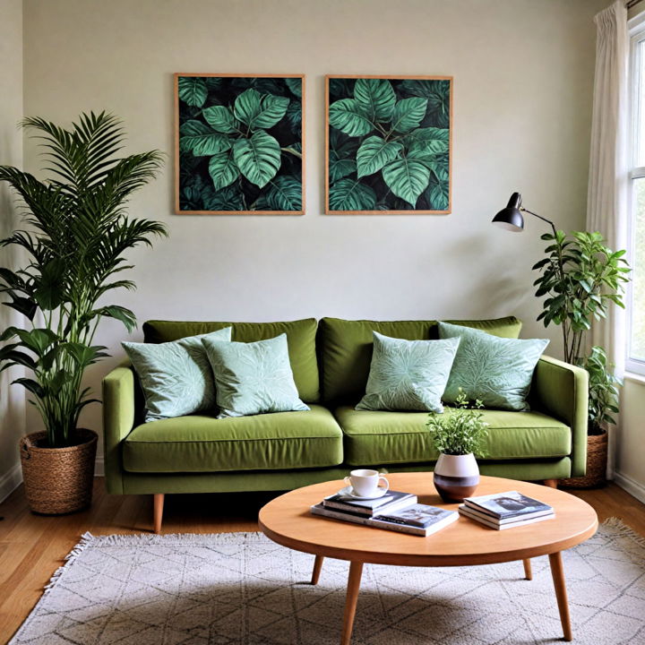 embrace nature with leafy green couch