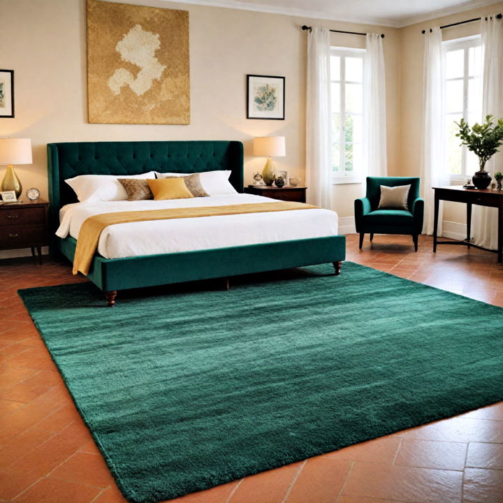 emerald area rug to add warmth