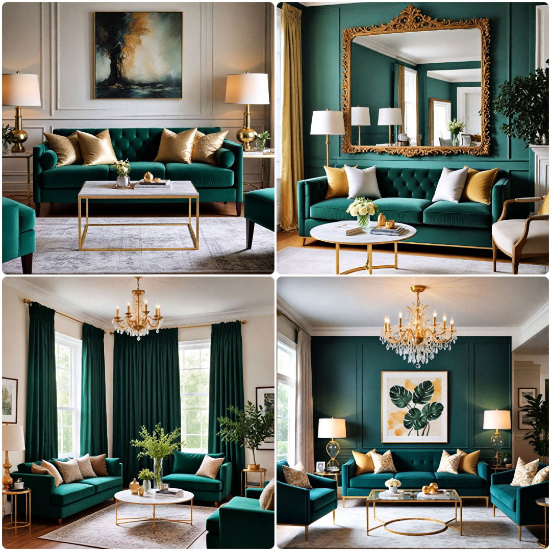 20 Emerald Green and Gold Living Room Ideas on A Budget
