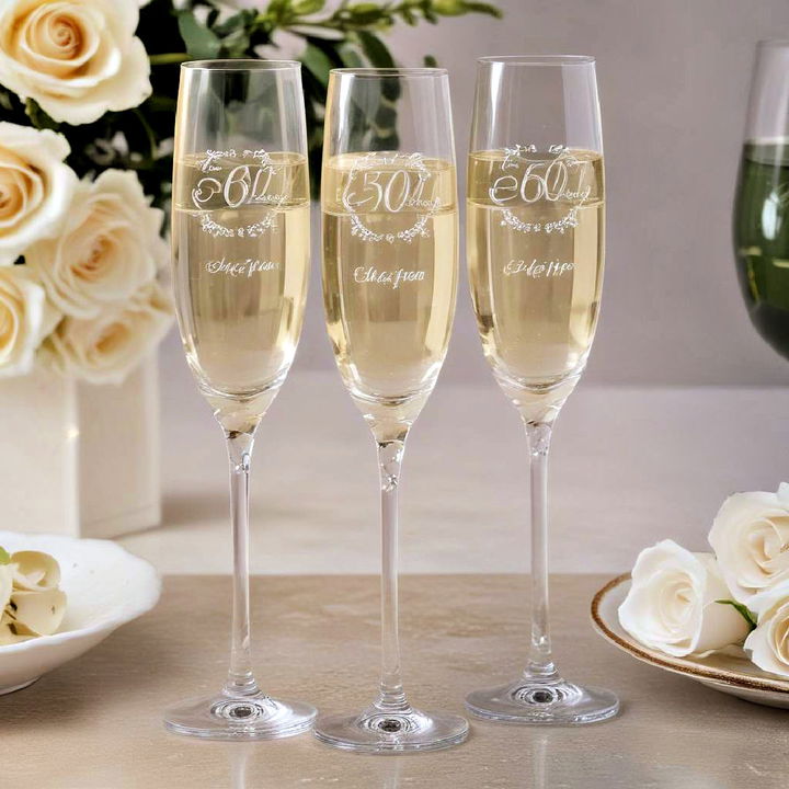 engraved champagne glasses