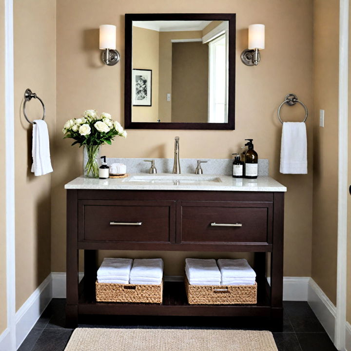 espresso vanity for dramatic flair