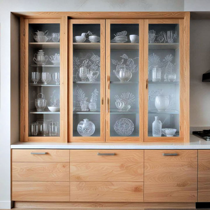 etched glass cabinets