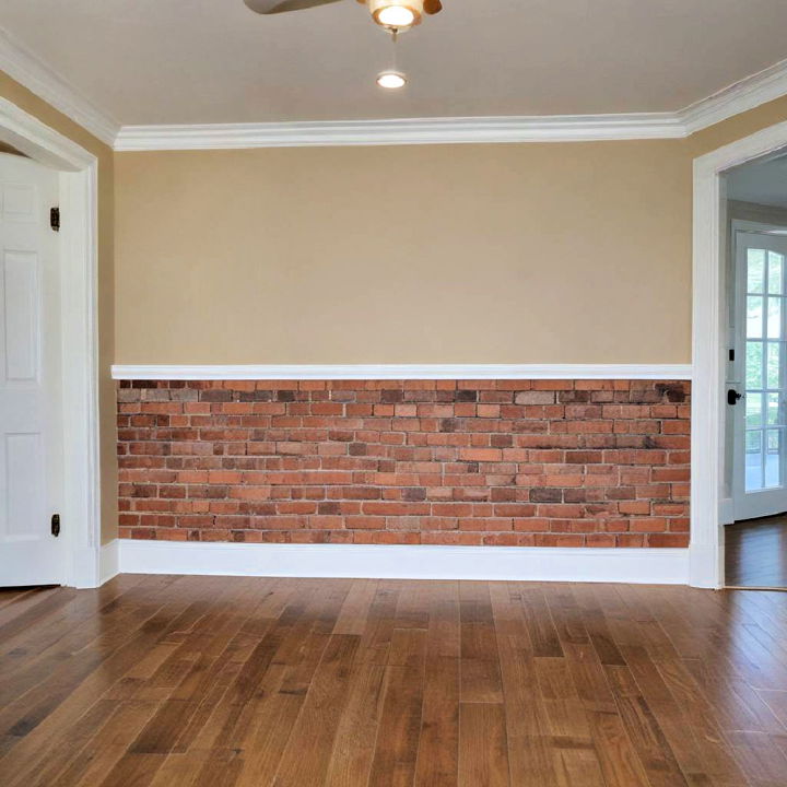 faux brick wainscoting for living room