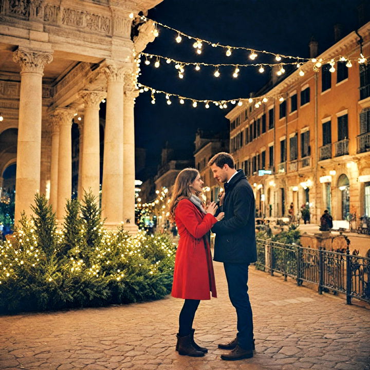 festive holiday proposal for wedding