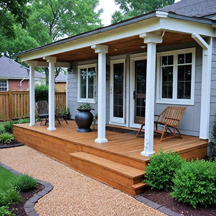 flat roof for a sleek modern porch look