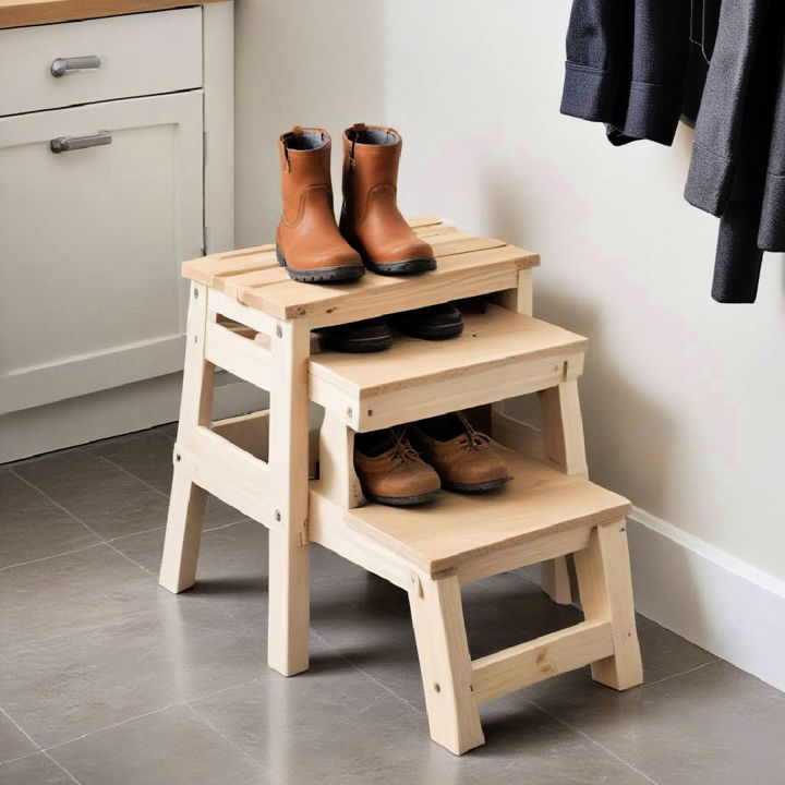 folding step stool for boot room