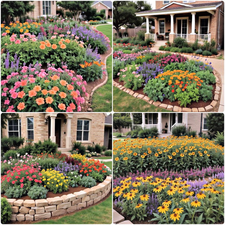 front yard texas flower bed ideas