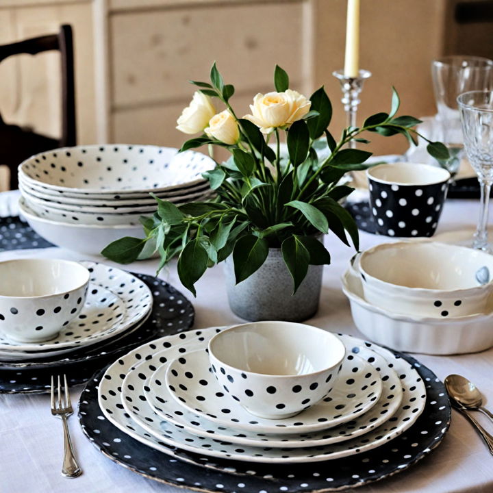 fun polka dot tableware