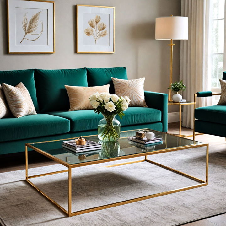 functional and decorative gold coffee table