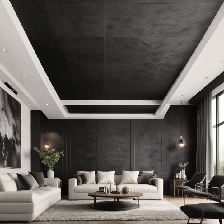 functional black fabric ceiling panels