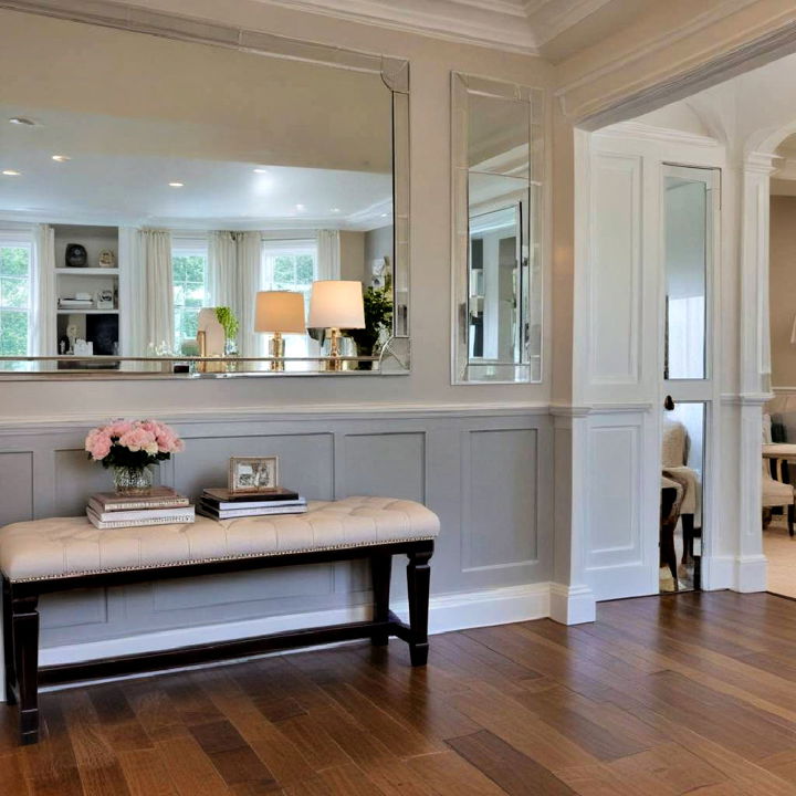 functional mirrored wainscoting