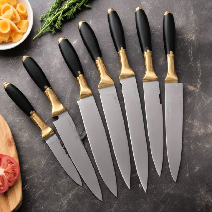 functionality and style black and gold knife set