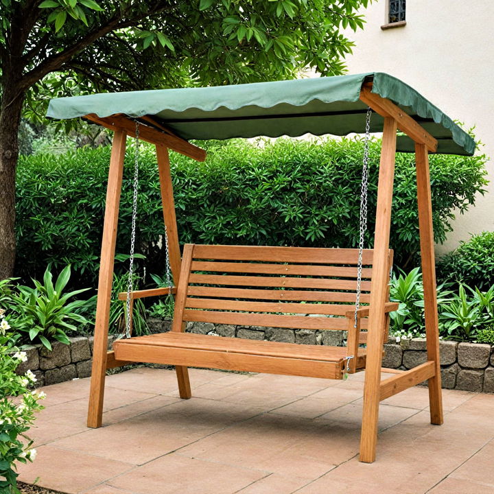 garden bench with canopy for sunny days