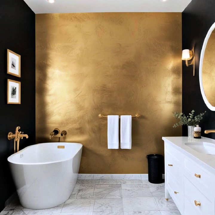 gold accent wall for bathroom