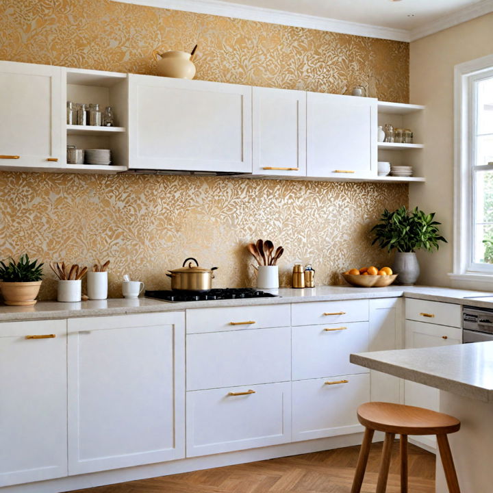 gold accent wall for kitchen