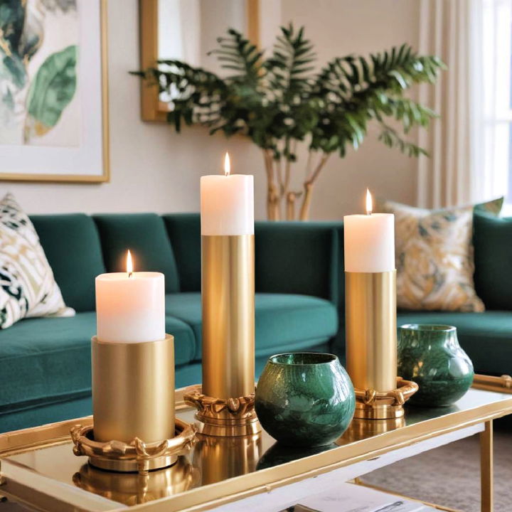 gold candle holders for living room