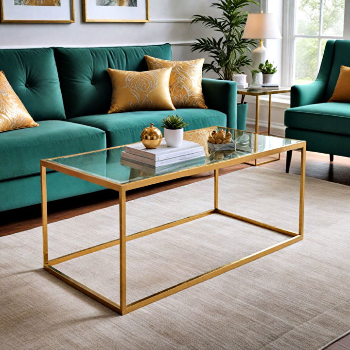 gold coffee table for living room