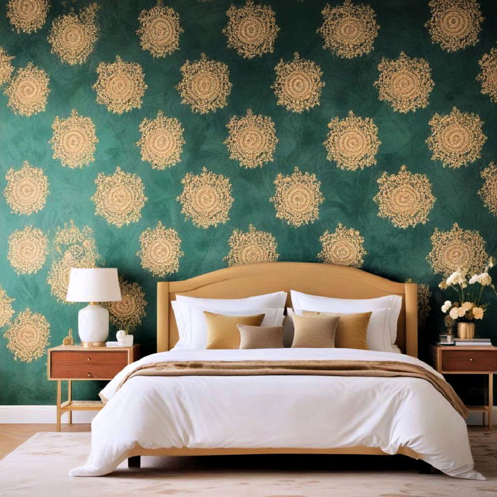 gold detail bedroom wallpaper