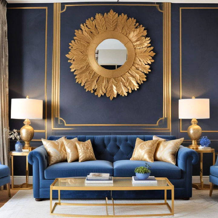 gold leaf accents living room