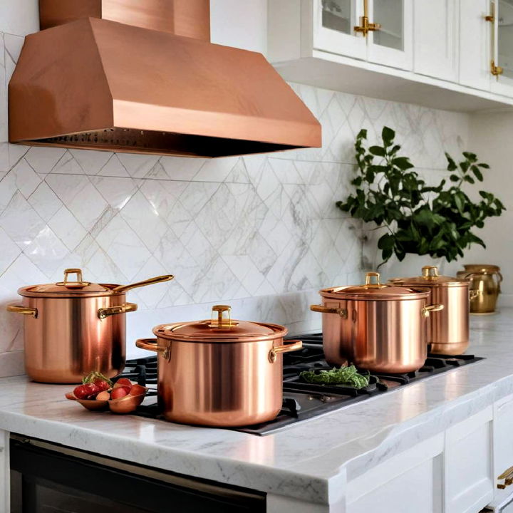 gold lined copper pots