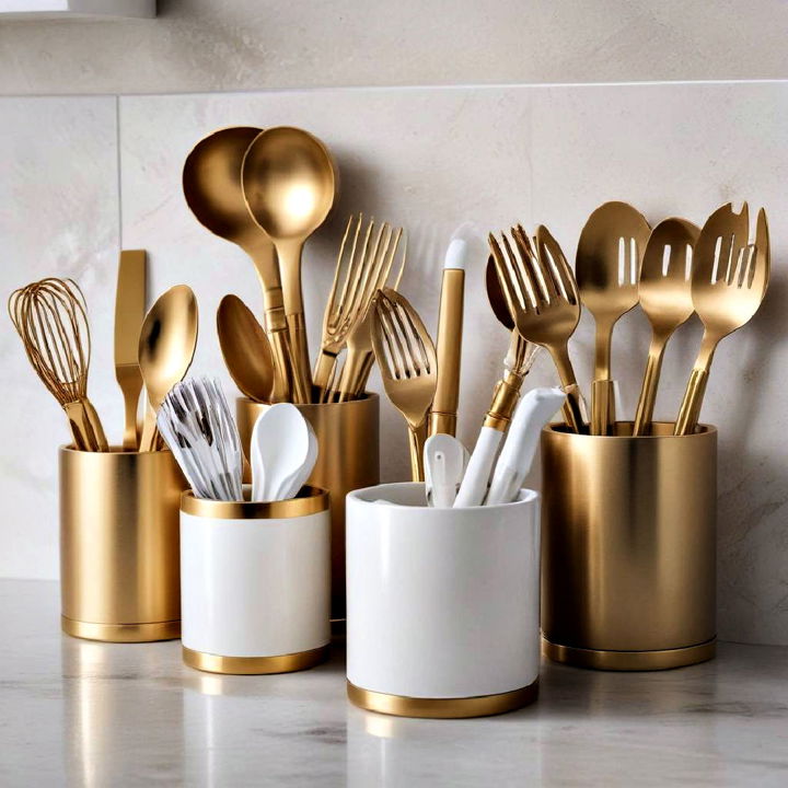 gold plated utensil holders