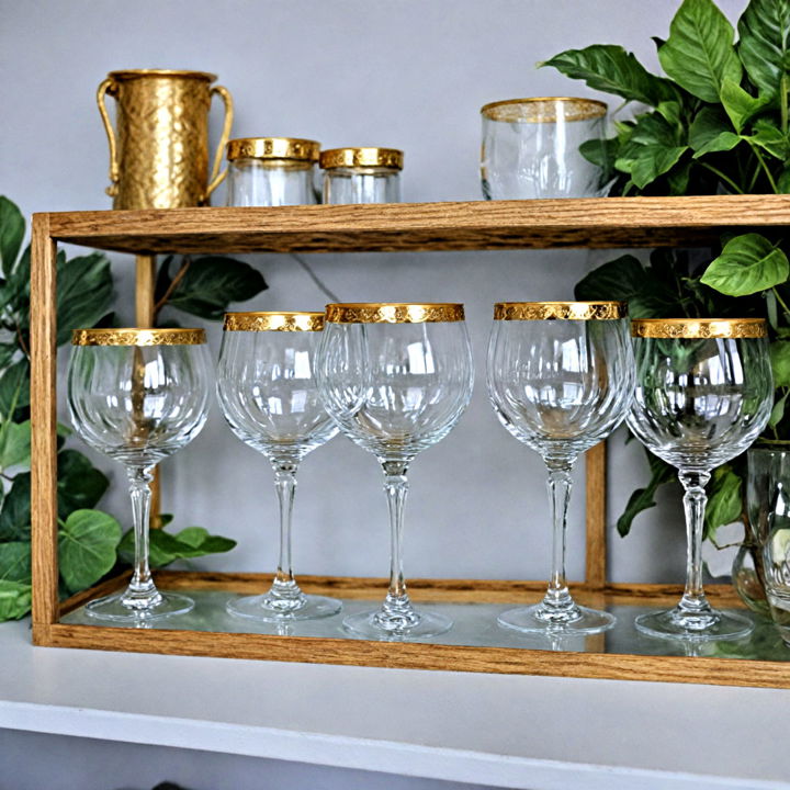 gold rimmed glassware