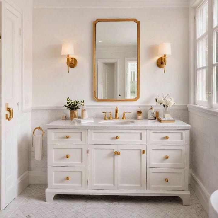 golden cabinet hardware for bathroom