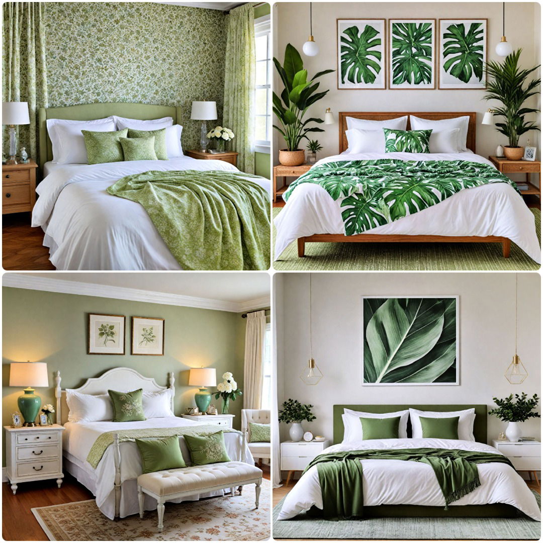 25 Green and White Bedroom Ideas for A Chic Update