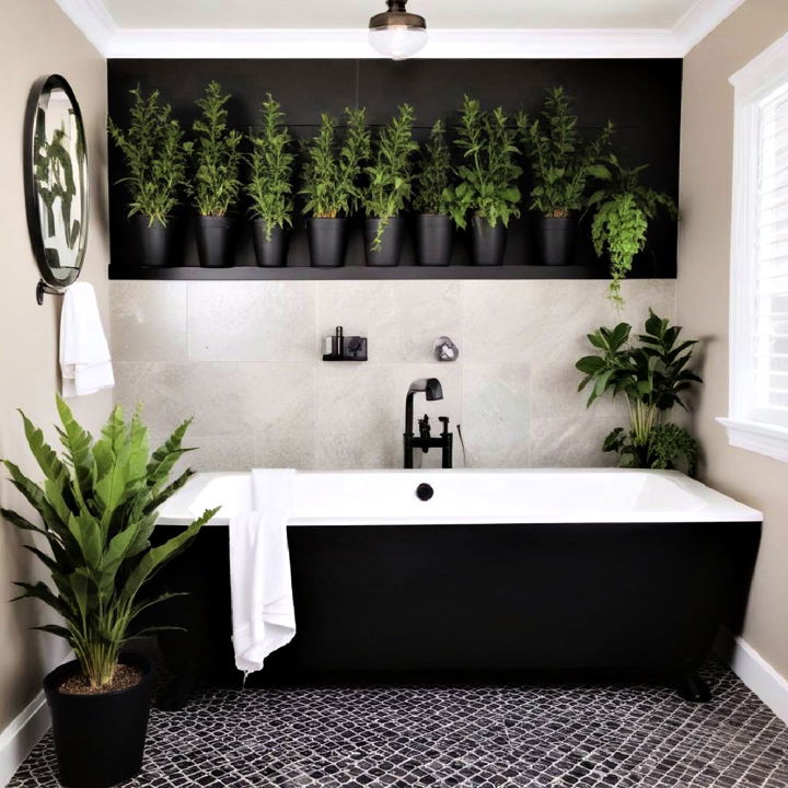 green plants with black accents