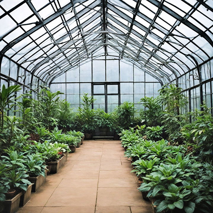 greenhouse structures for formal garden