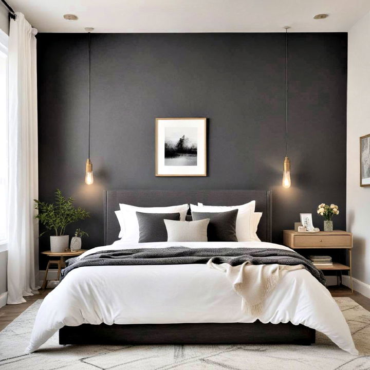 grey accent wall for bedroom