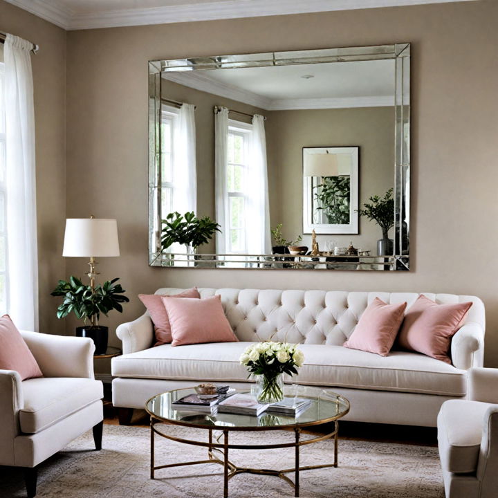 hang large mirrors in living room