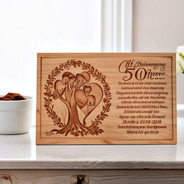 heartfelt 50th anniversary wooden plaque