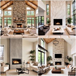 high ceiling fireplace ideas