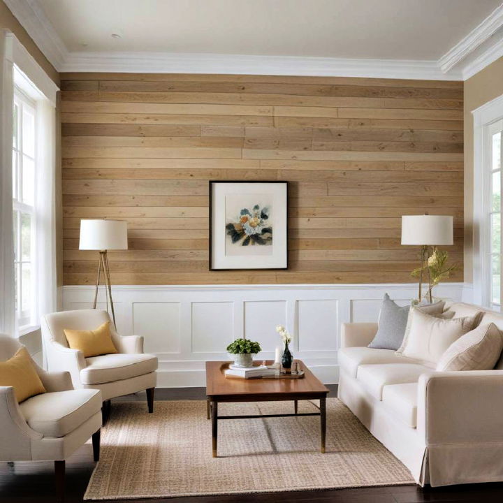 horizontal plank wainscoting idea