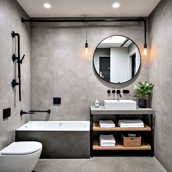 industrial chic black and grey bathroom