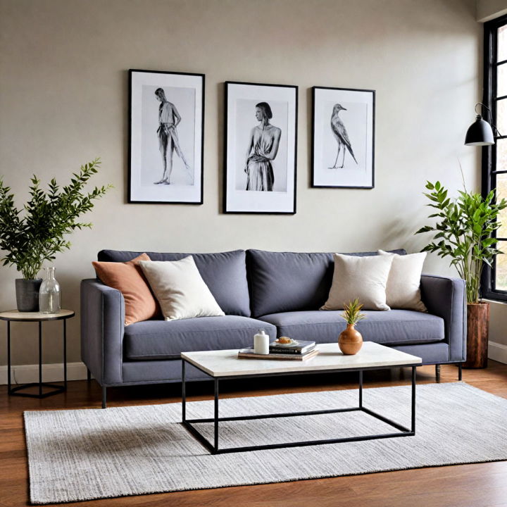 industrial style metal frame sofa