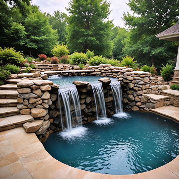 infinity edge waterfall for small pool