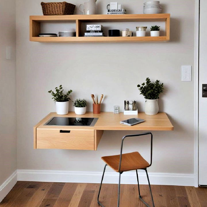 kitchen floating table with storage