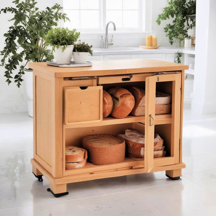 kitchen island bread box storage idea