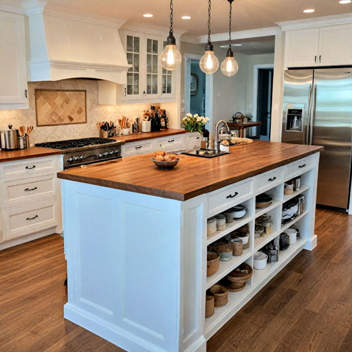 kitchen island with baking station