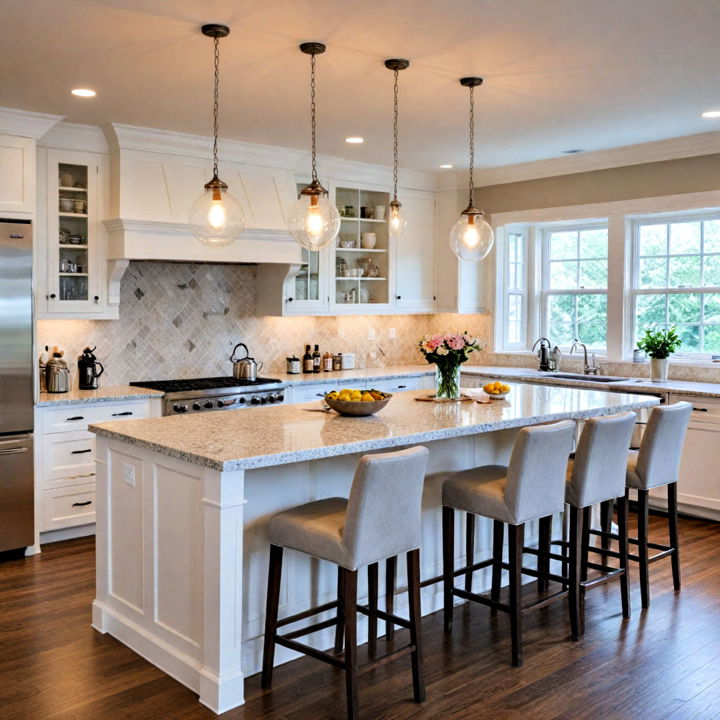 kitchen island with seating area