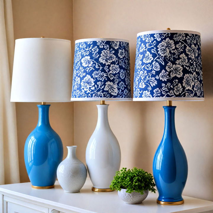 lampshade for blue and white designs