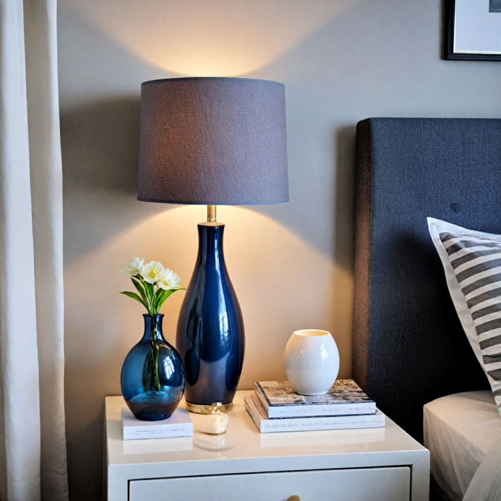 lampshade for navy blue and grey bedroom