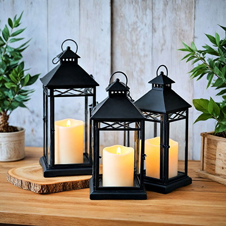 led pillar candles lanterns decor