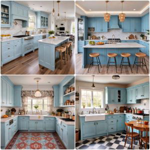 light blue kitchen cabinets ideas