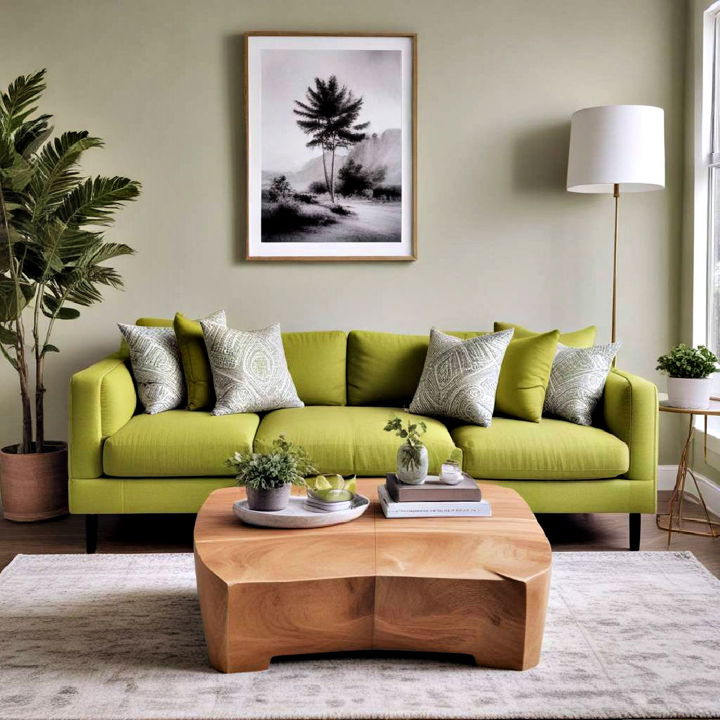 lustrous lime accents couch