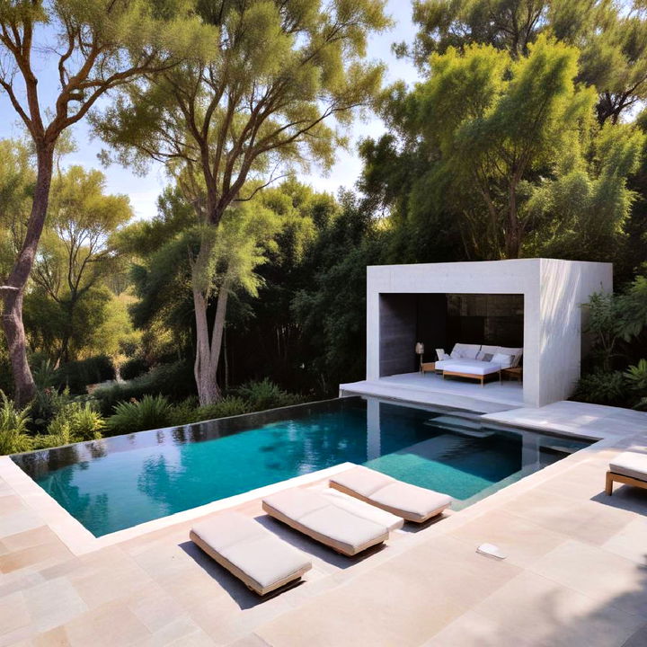 luxurious rectangular infinity pool