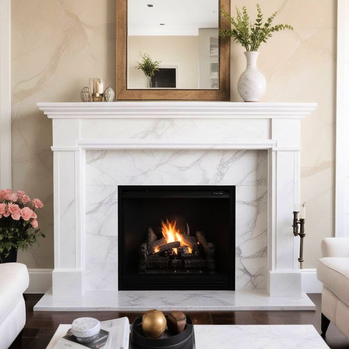 luxury marble fireplace surround